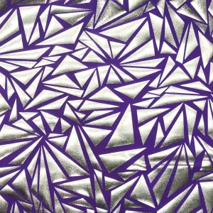 Mosaic Silver Foile - Shiny Nylon Spandex - Purple