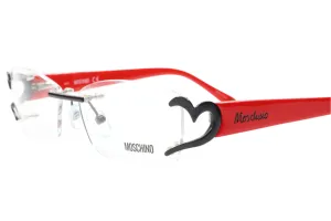 Moschino MO05303 Red Black Hearts Rimless Luxury Italy Eyeglasses