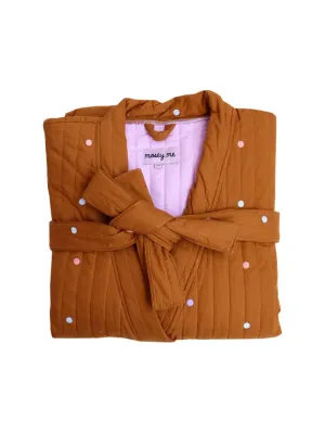 Mosey Me Mocha Dot Quilted Robe