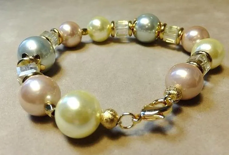 Mother of Pearl Bracelet with Crystals