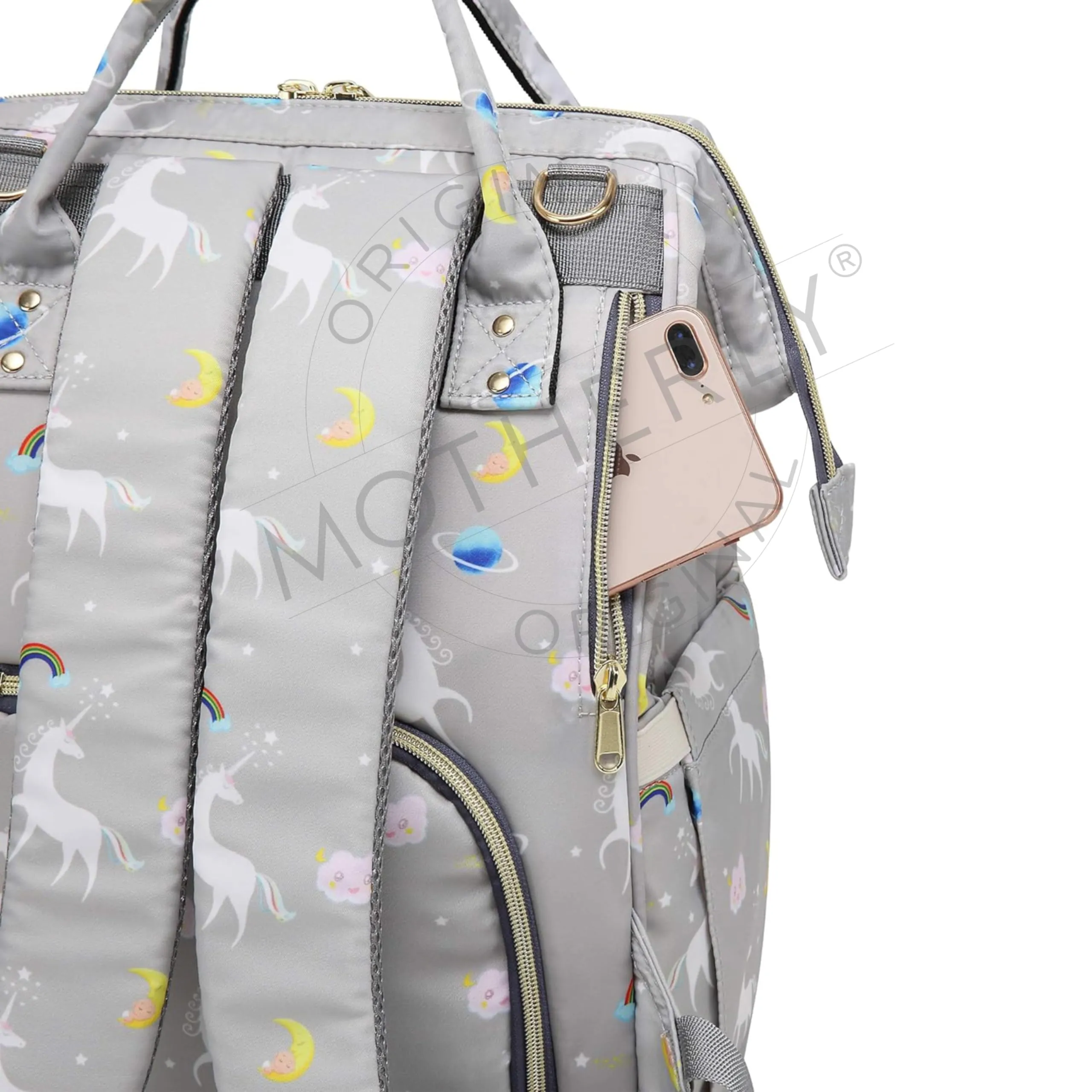 motherly Baby Diaper Bag, Mothers Maternity Bags for Travel |(Unicorn Gray-Style2)