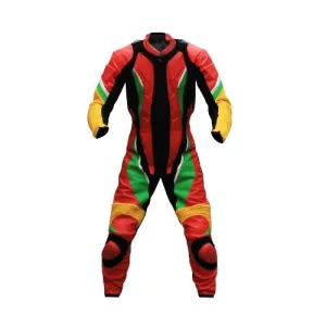 MOTORCYCLE MULTICOLORS LEATHER ONE PIECE RACING SUIT