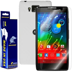 Motorola Droid Razr HD Screen Protector   White Carbon Fiber Film Protector