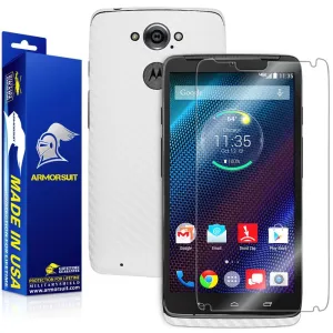 Motorola Droid Turbo Screen Protector   White Carbon Fiber Skin (Not For Special Edition Ballistic Nylon Version)