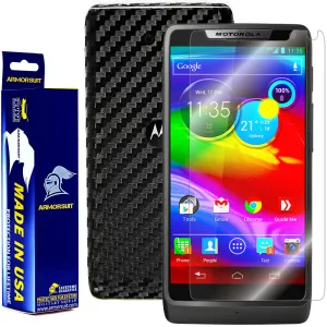 Motorola Luge / Motorola Droid RAZR M Screen Protector   Black Carbon Fiber Skin Protector