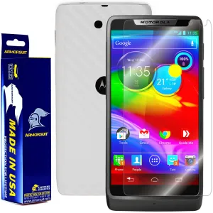 Motorola Luge / Motorola Droid RAZR M Screen Protector   White Carbon Fiber Skin Protector