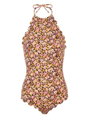 Mott Maillot Halter One-Piece Blossom Meadow Flower Print