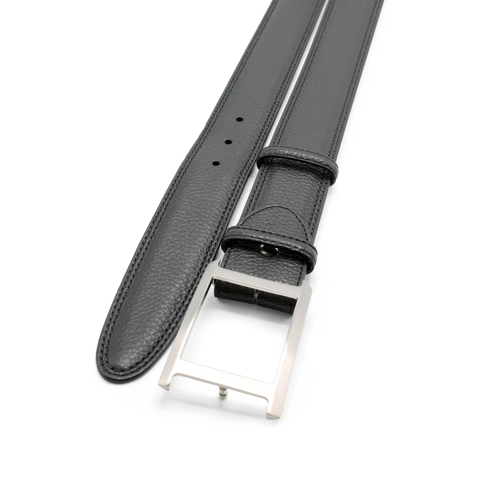 Mottled Black Open Face Satin Belt