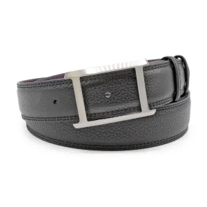 Mottled Black Open Face Satin Belt