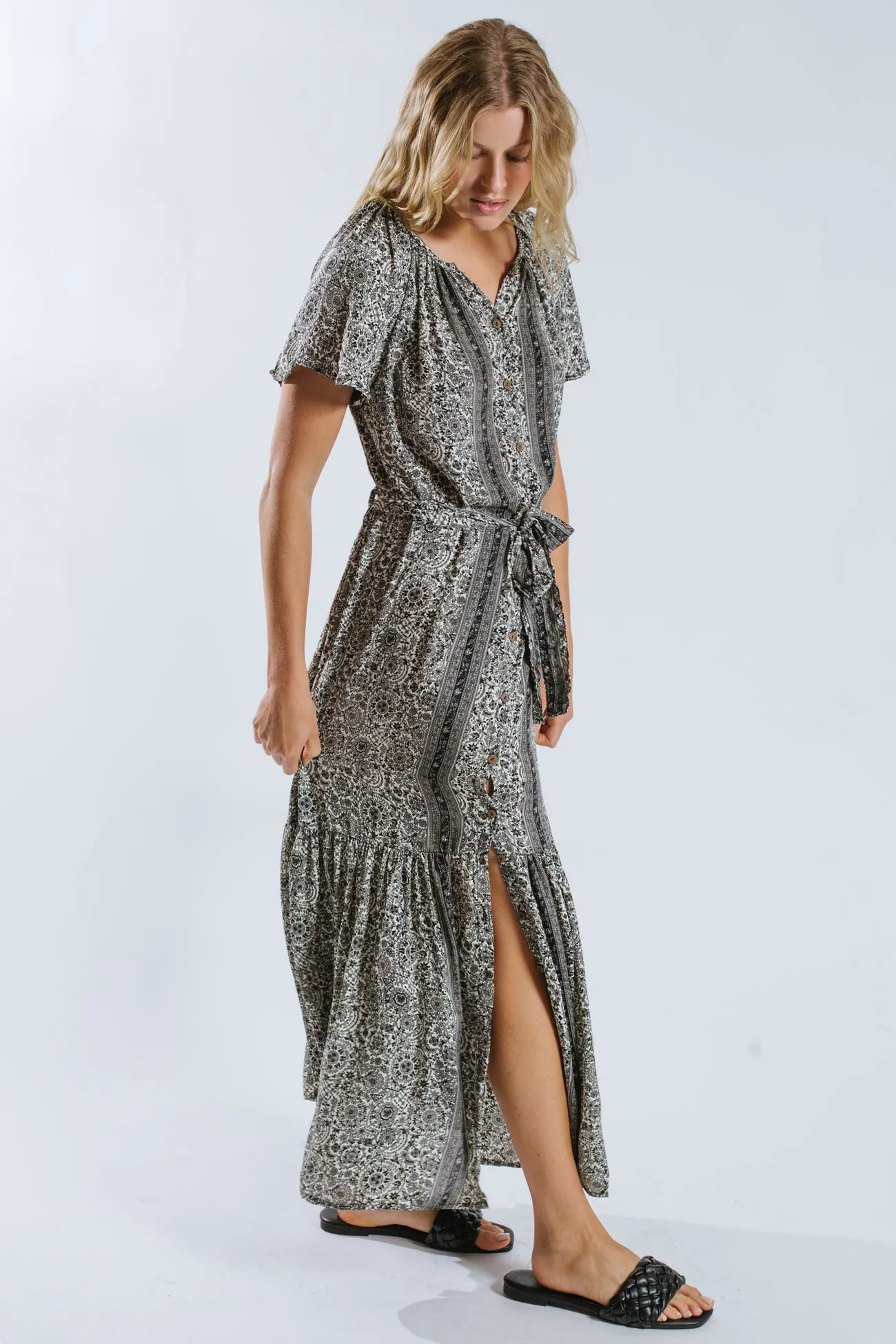 Moulika Belted Maxi Dress