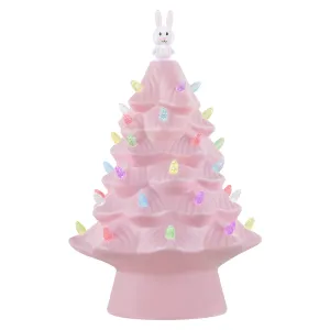 Mr. Cottontail 13 in. Ceramic Easter Bunny Pink Tree