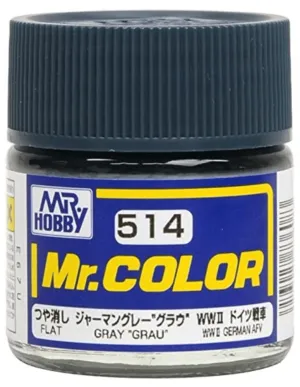 Mr. Hobby C514 Mr. Color Flat Gray "Grau" WWII German AFV Lacquer Paint 10ml