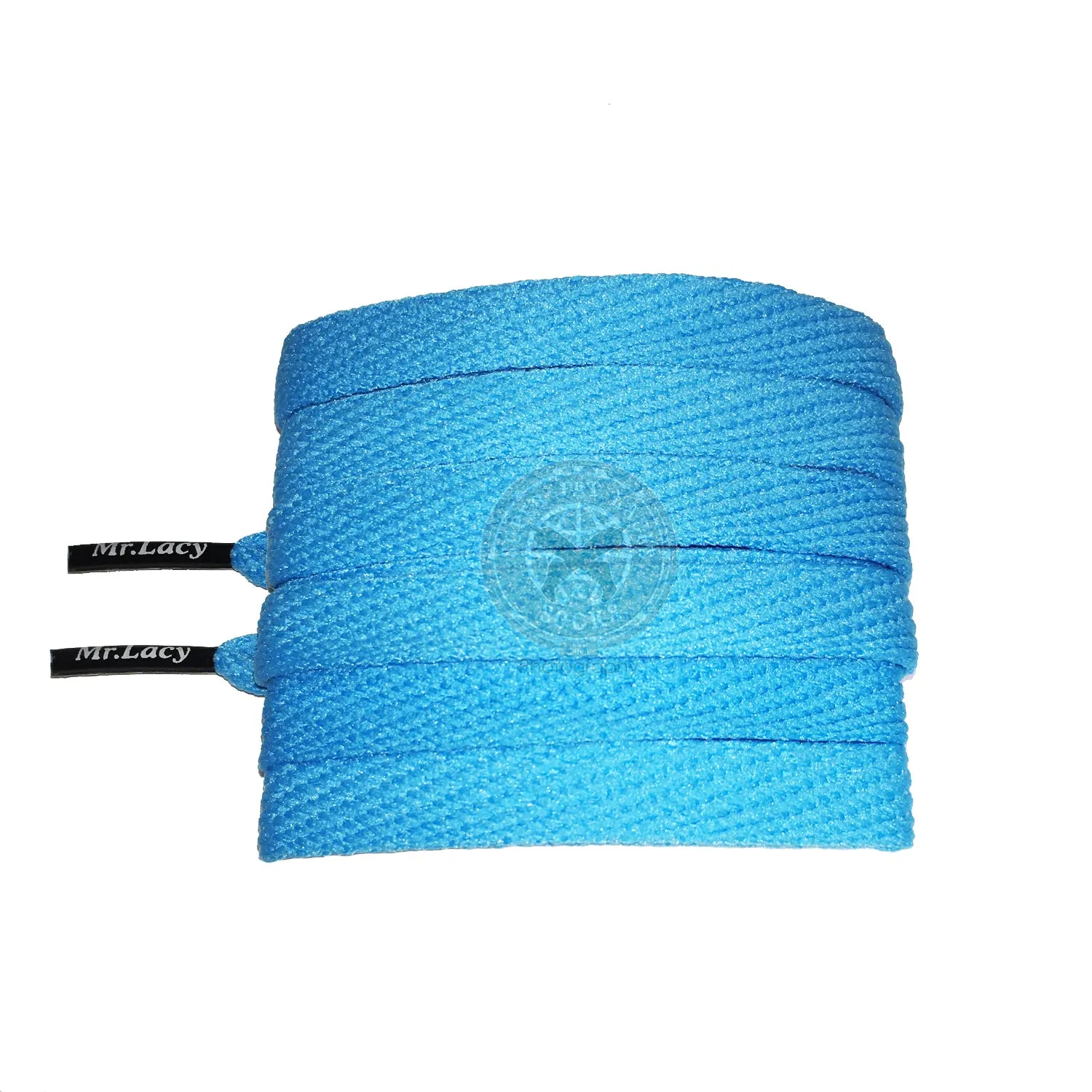 Mr Lacy Flatties Colour Tips - Mellow Blue & Black Shoelaces