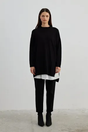 MRW Blazzer Button Tunic Black