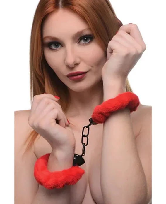 MS ''Cuffed In Fur'' Furry Handcuffs -Red