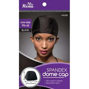 Ms. Remi Spandex Dome Cap Black