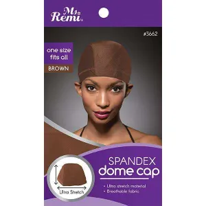 Ms. Remi Spandex Dome Cap Brown