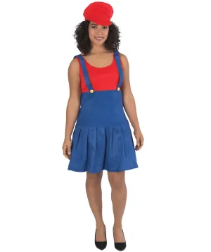 MS.RED 80'S PLUMBER COSTUME