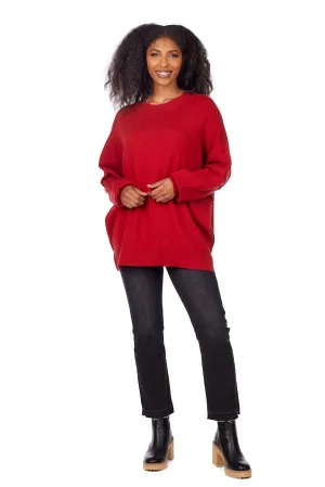 MUD ASTRID RIBBED SWEATER IN RED