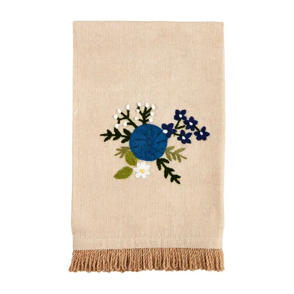 Mud Pie Floral Embroidery Towel