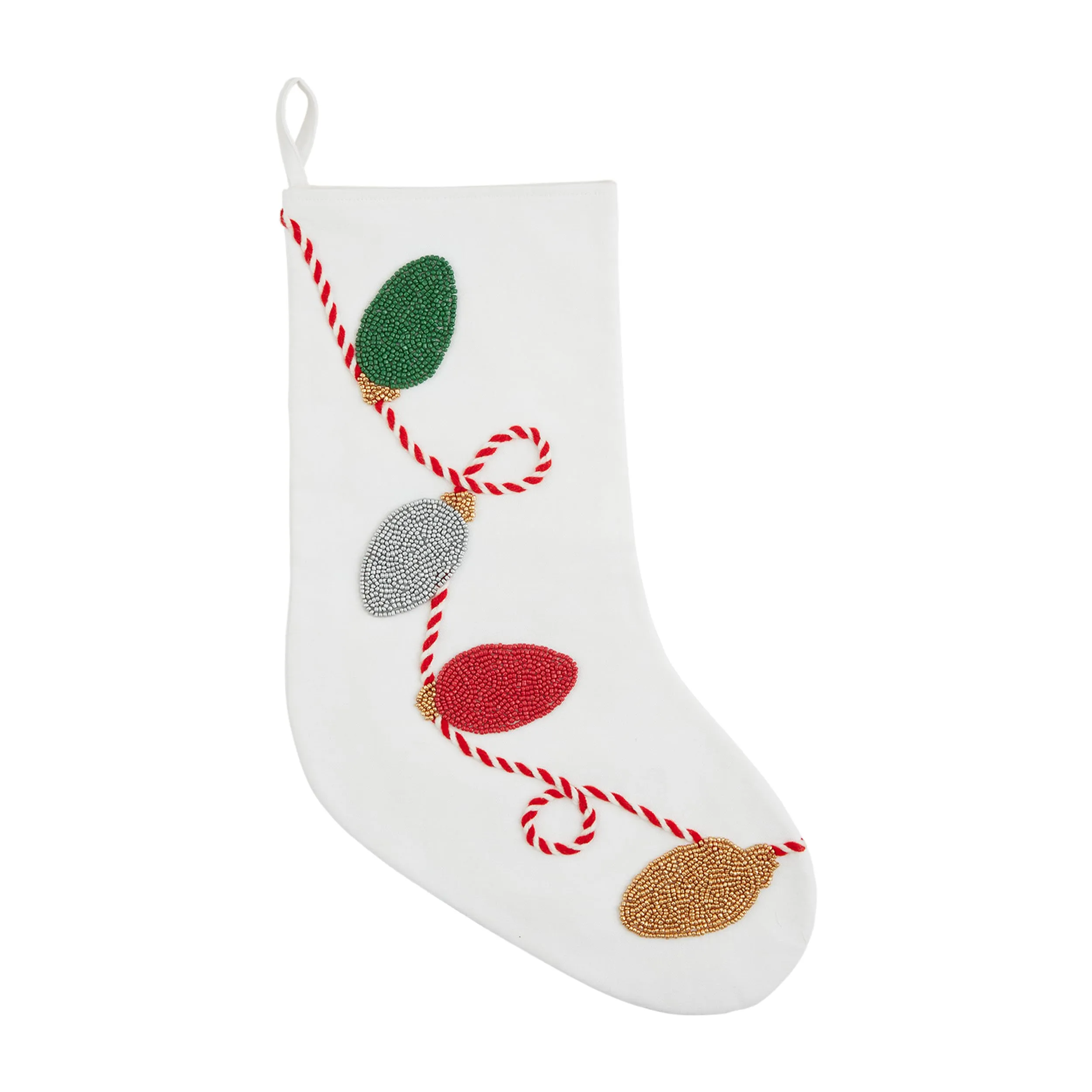 Mud Pie Lights Beaded Xmas Stockings