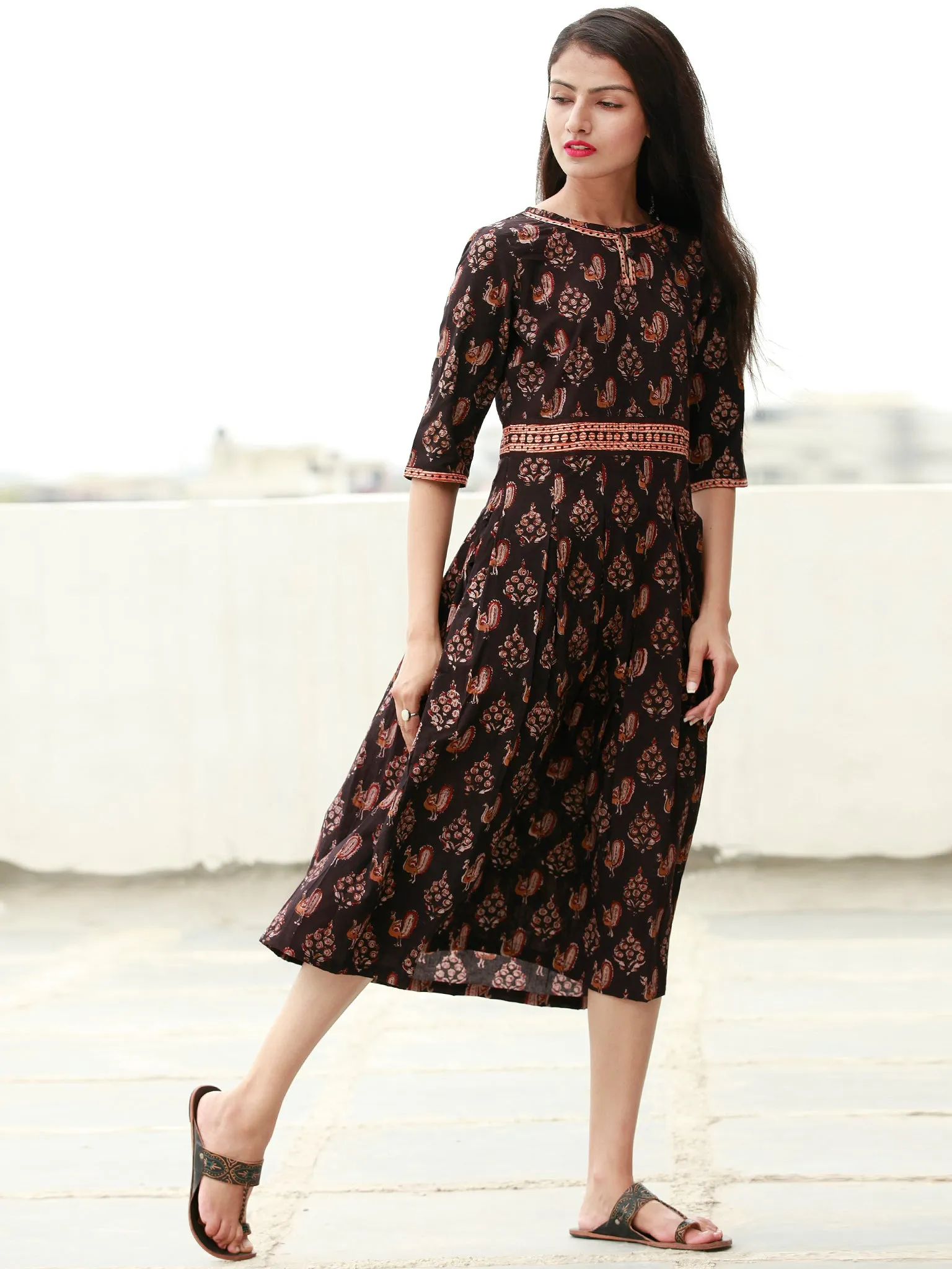 Mughal Beauty  - Block Printed Cotton Dress  - D360F1810