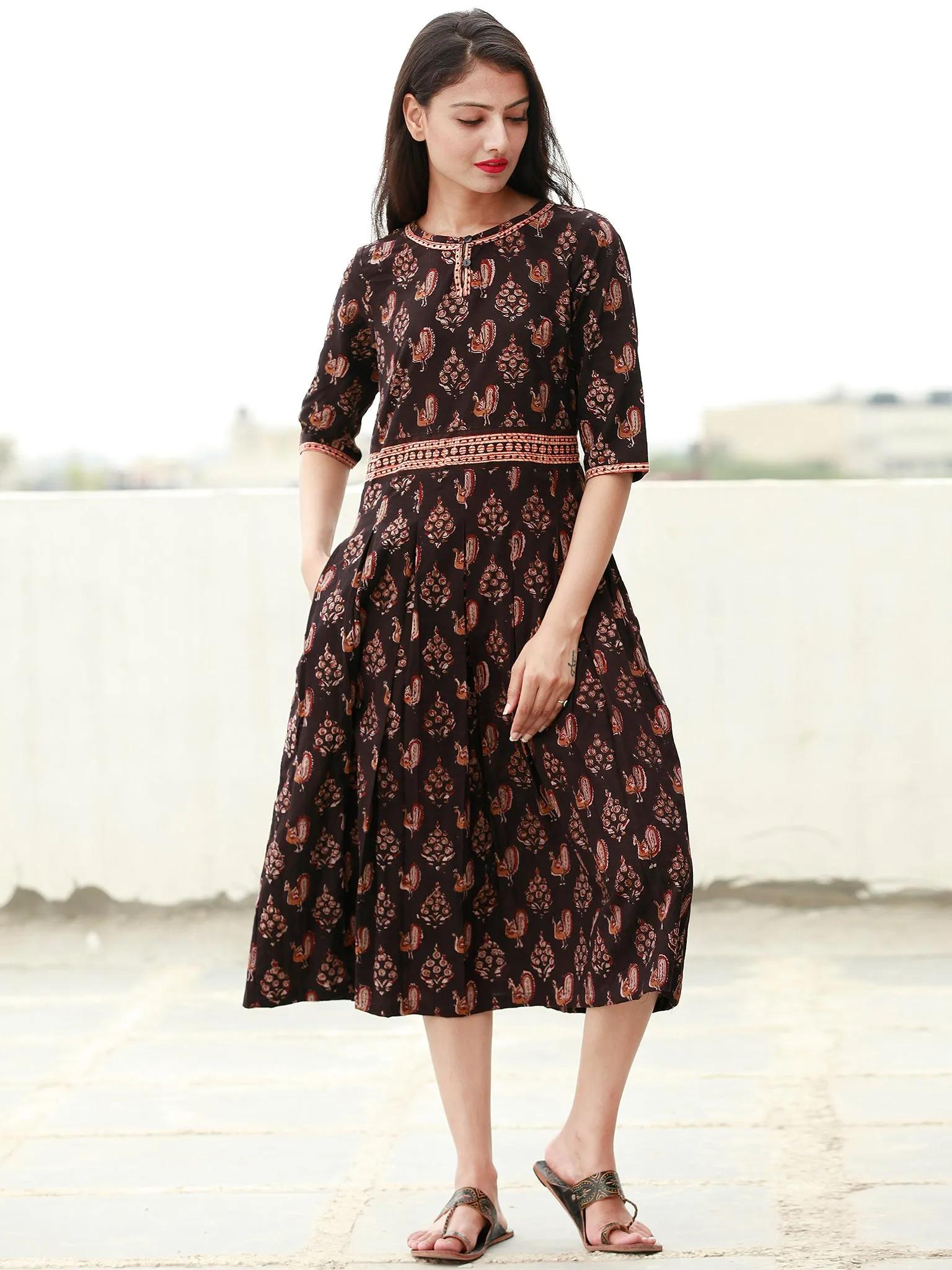 Mughal Beauty  - Block Printed Cotton Dress  - D360F1810