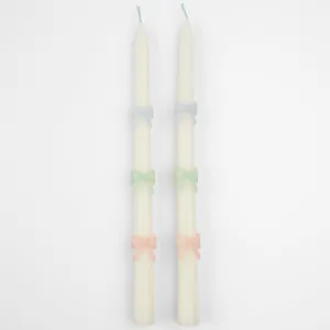 Multi Bow Taper Candles (x 2)