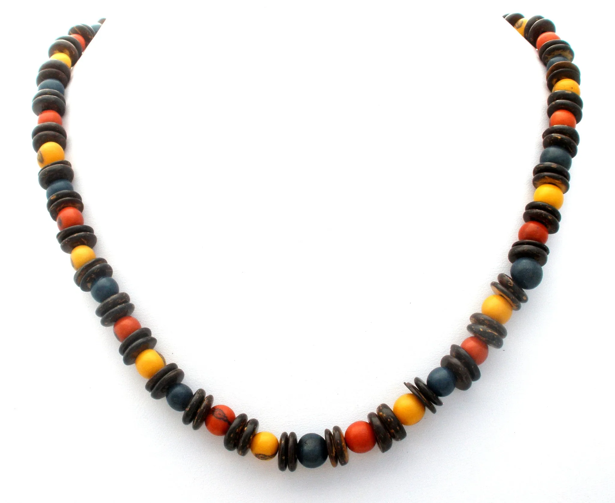 Multi Color Agate Gemstone Bead Necklace 21"