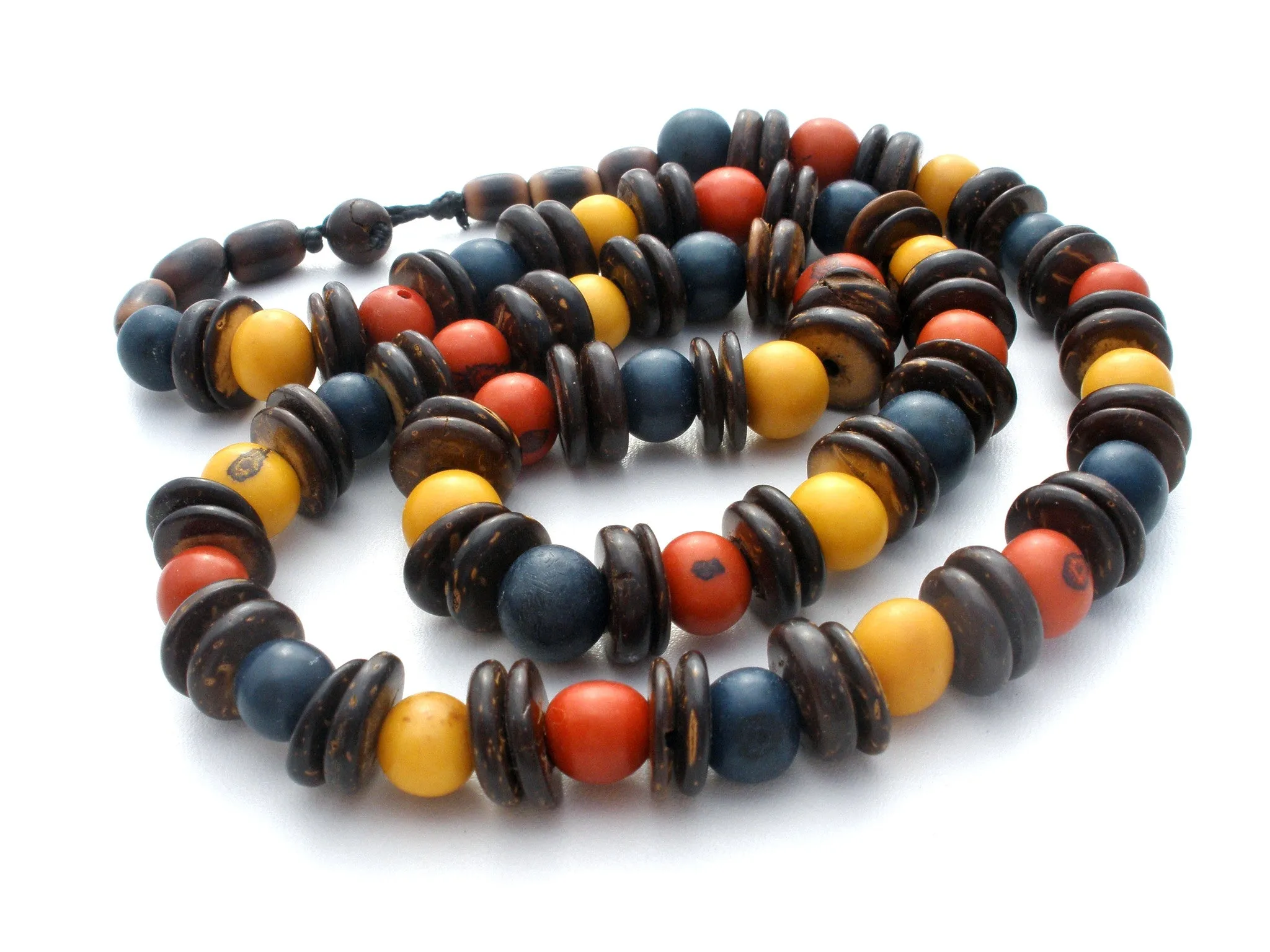 Multi Color Agate Gemstone Bead Necklace 21"