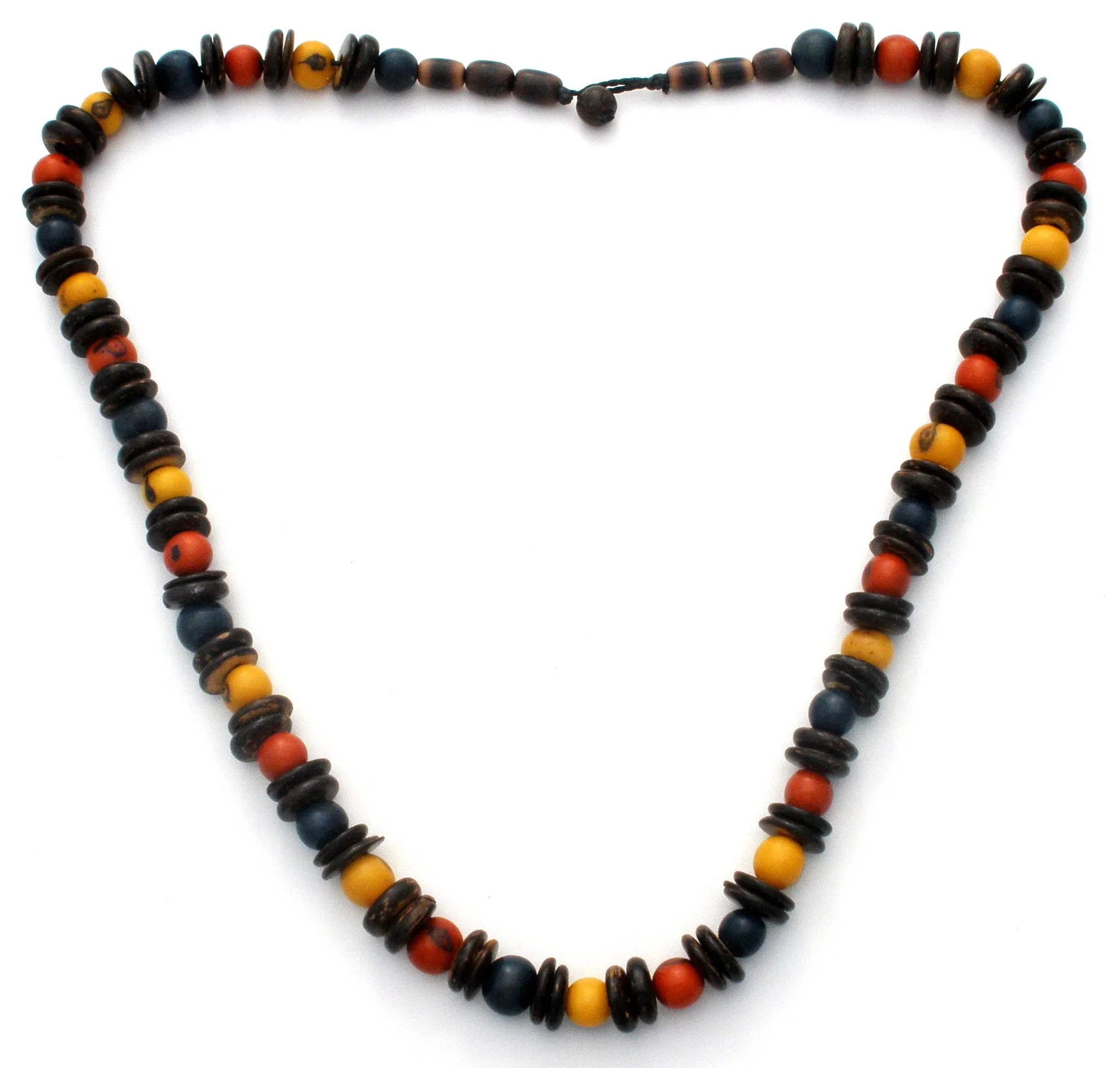 Multi Color Agate Gemstone Bead Necklace 21"