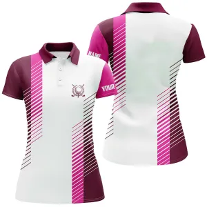 Multi Color And White Women Golf Polo Shirts Custom Golf Ball Shirt For Women, Ladies Golf Top