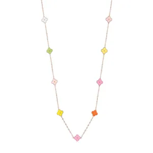 MULTI-COLOR CLOVER CHAIN NECKLACE