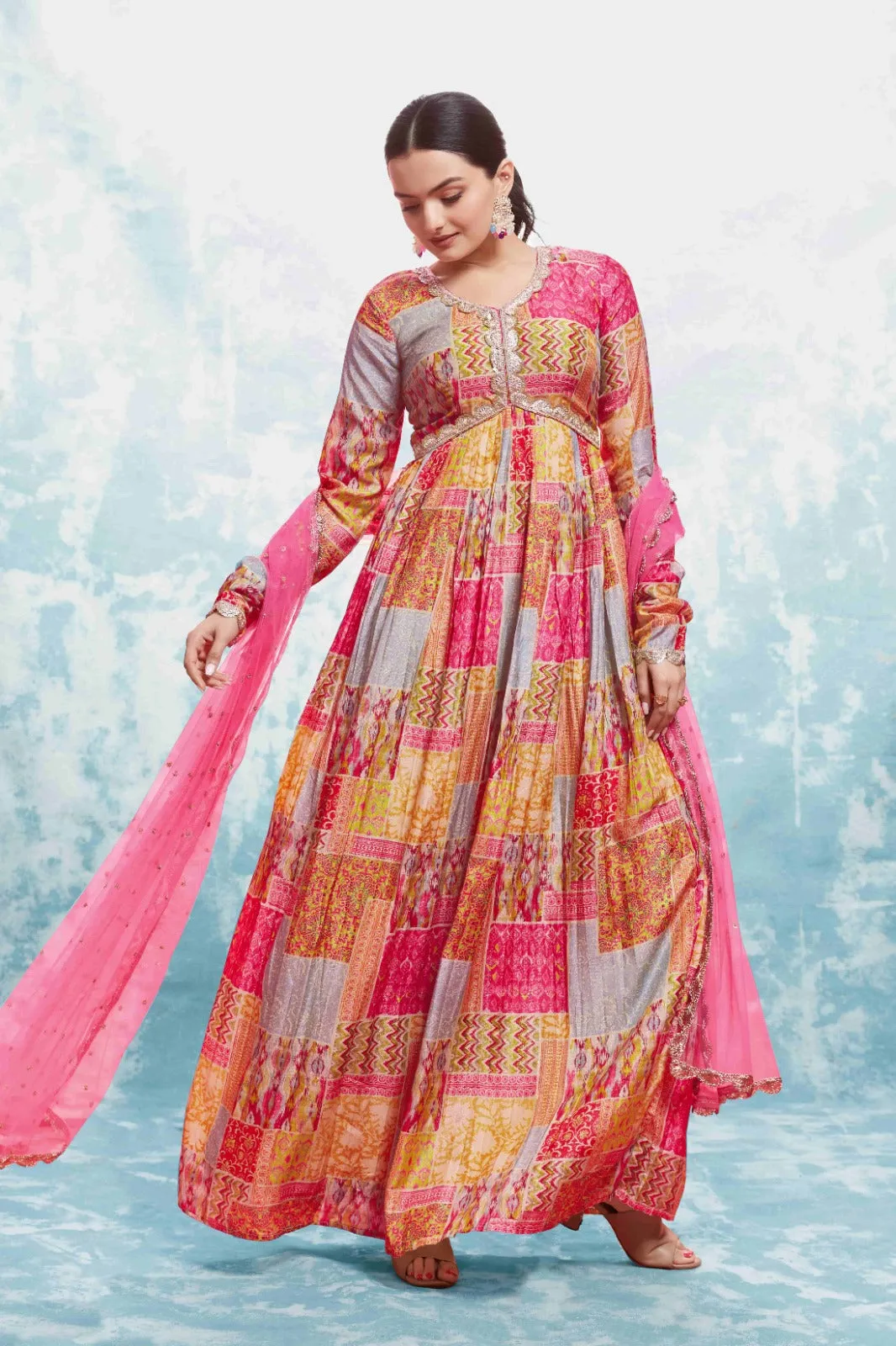 Multi-Color Muslin Printed & Embroidered Suit Set | Fully Stitched & Ready to Wear