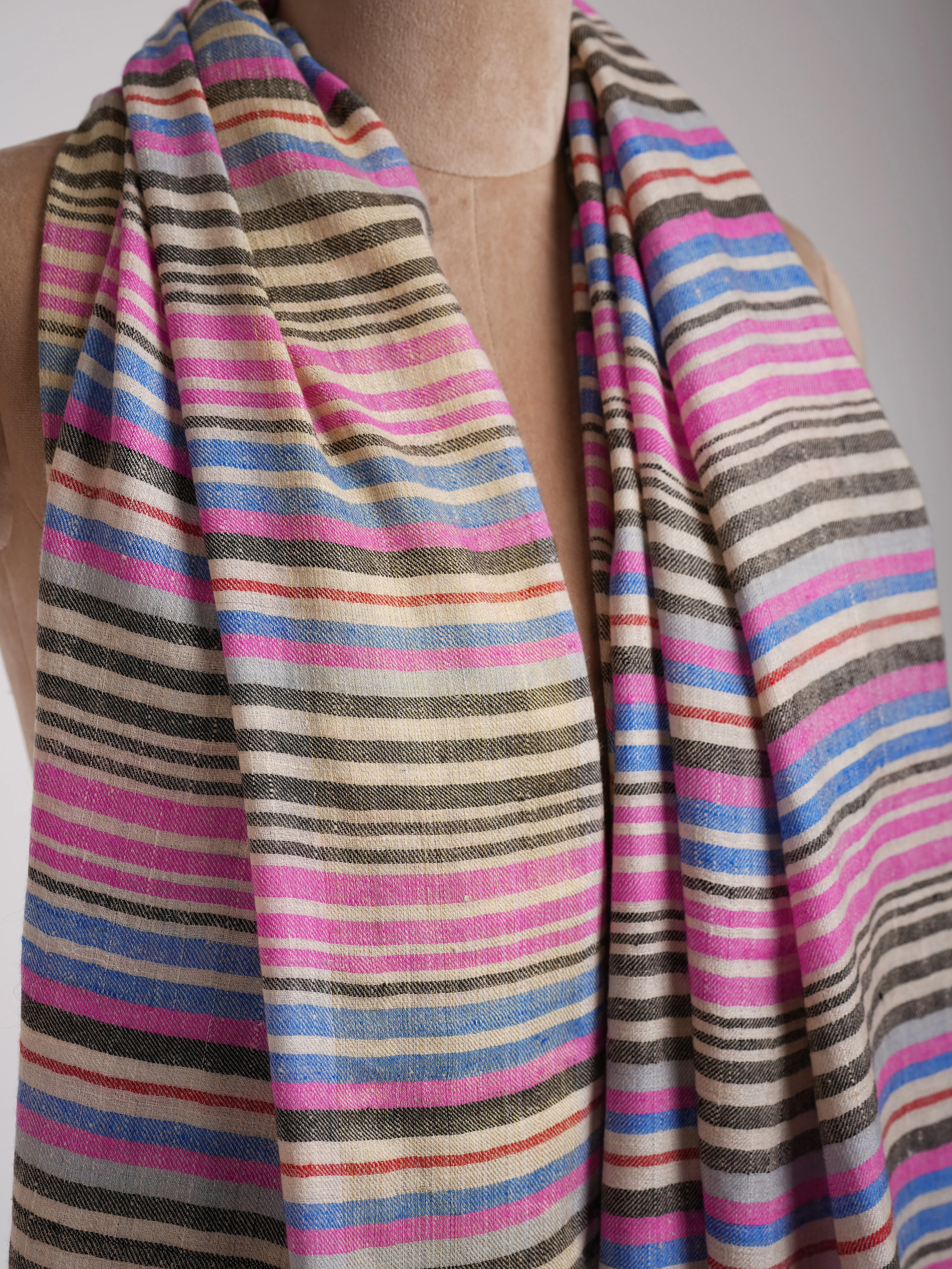 Multi Color Stripe Contemporary Pashmina Shawl