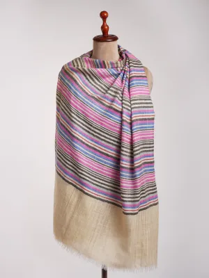 Multi Color Stripe Contemporary Pashmina Shawl