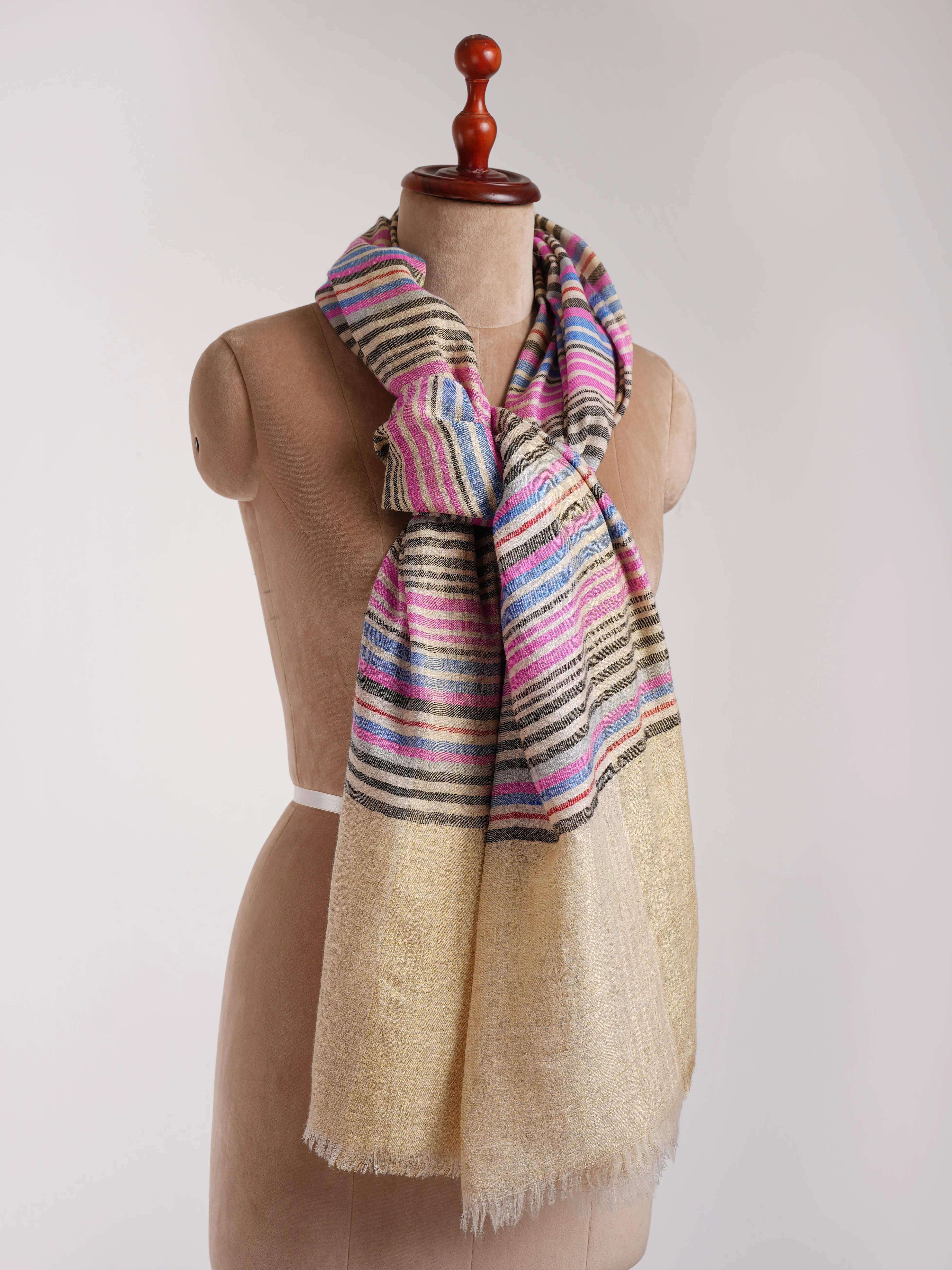 Multi Color Stripe Contemporary Pashmina Shawl