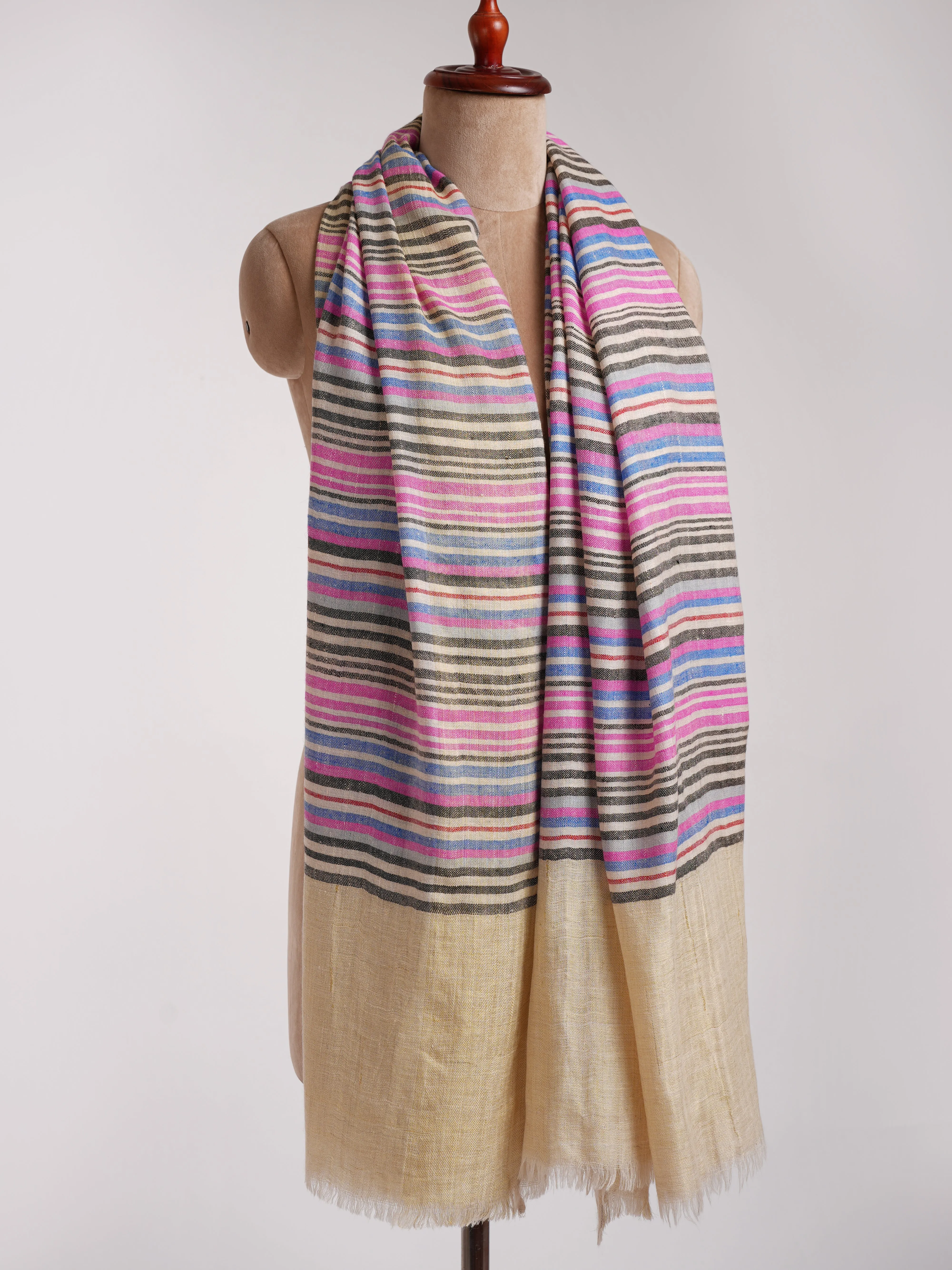 Multi Color Stripe Contemporary Pashmina Shawl