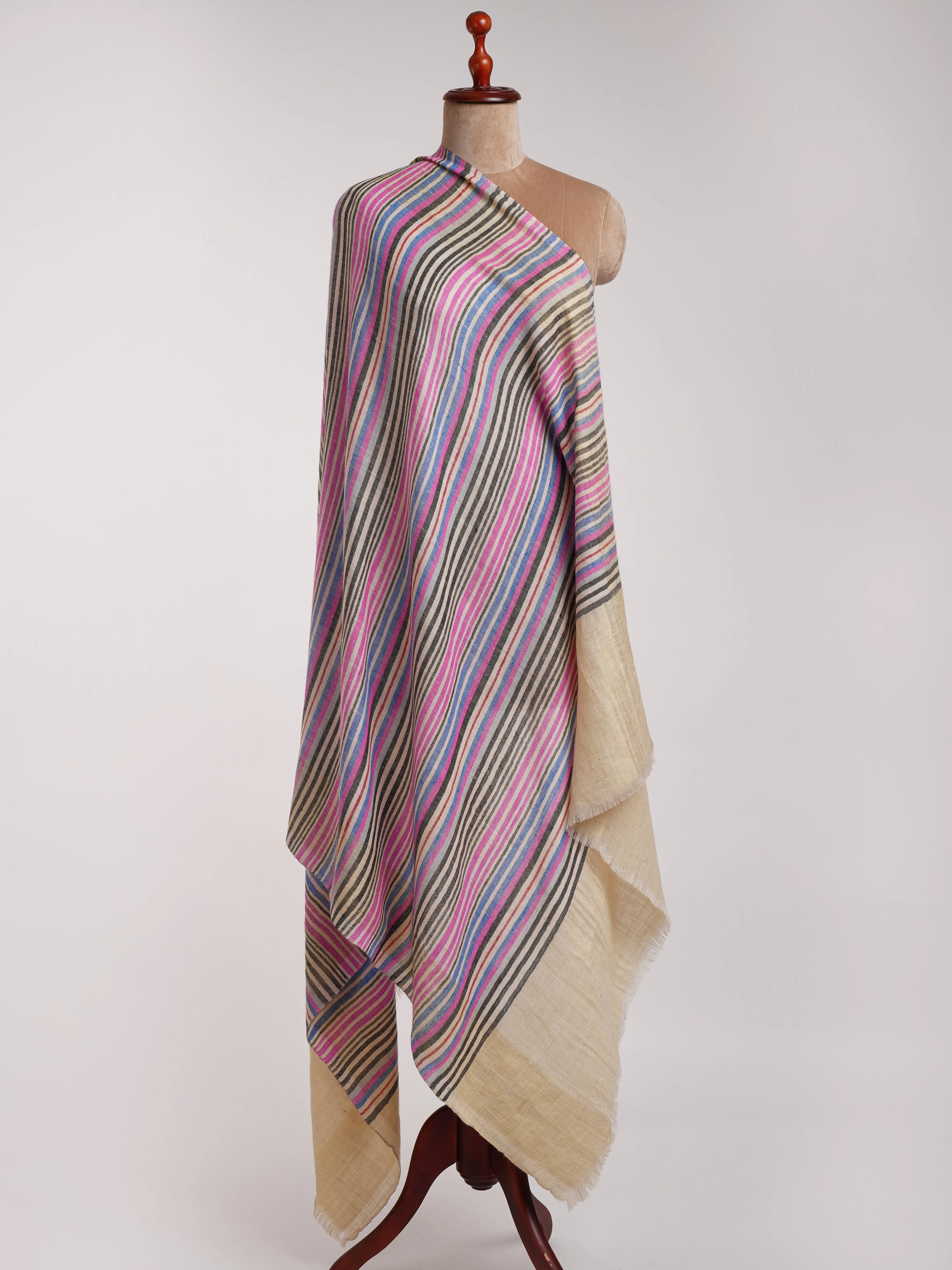 Multi Color Stripe Contemporary Pashmina Shawl