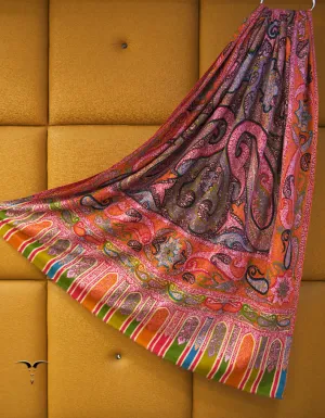 multi-coloured men"s embroidery pashmina shawl 8881