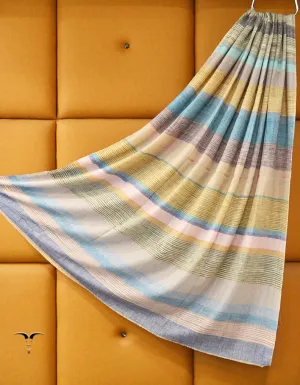 multi-coloured stripes Gents Pashmina Shawl 7851