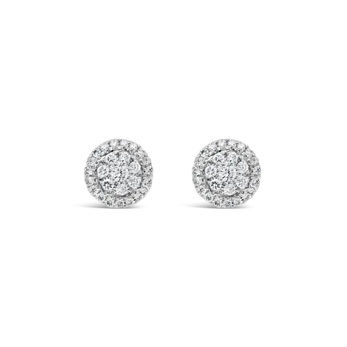 Multi-Diamond Round Earrings