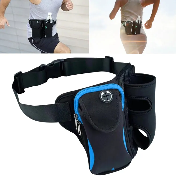 Multi-functional Unisex Running Outdoor Sports Water Bottle Waist Bag (Blue)