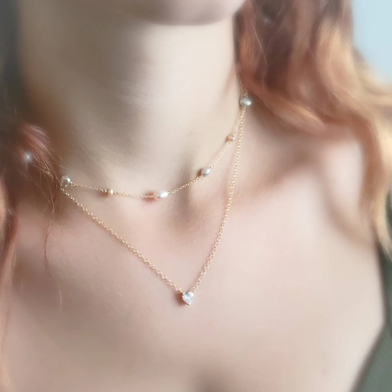 Multi Pearl Station Necklace