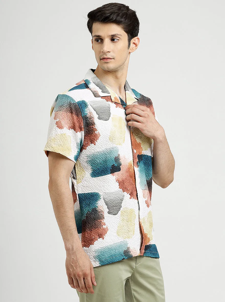 Multi Printed Slim Fit Casual Shirt | Greenfibre