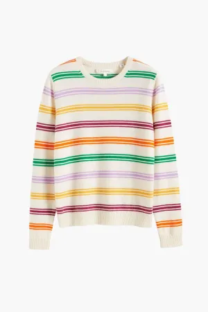 Multi Striped Sweater, Cream/Multi