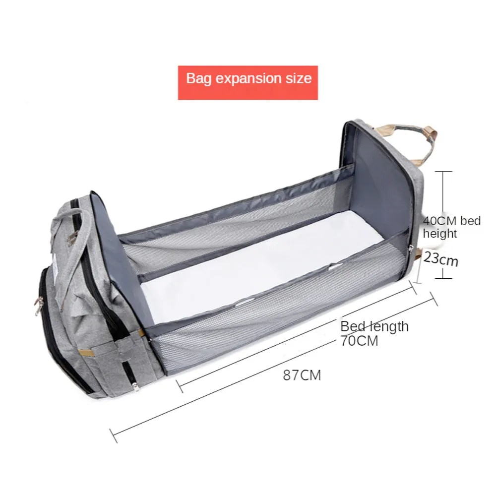 Multi-Use Stroller Diaper Bag with Baby Bed