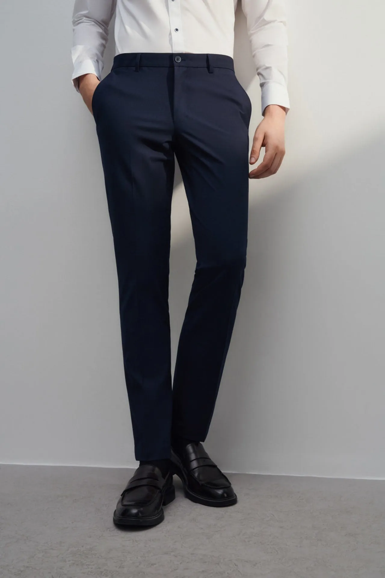 Multi-Way Stretch Slim Fit Plain Suit Pants