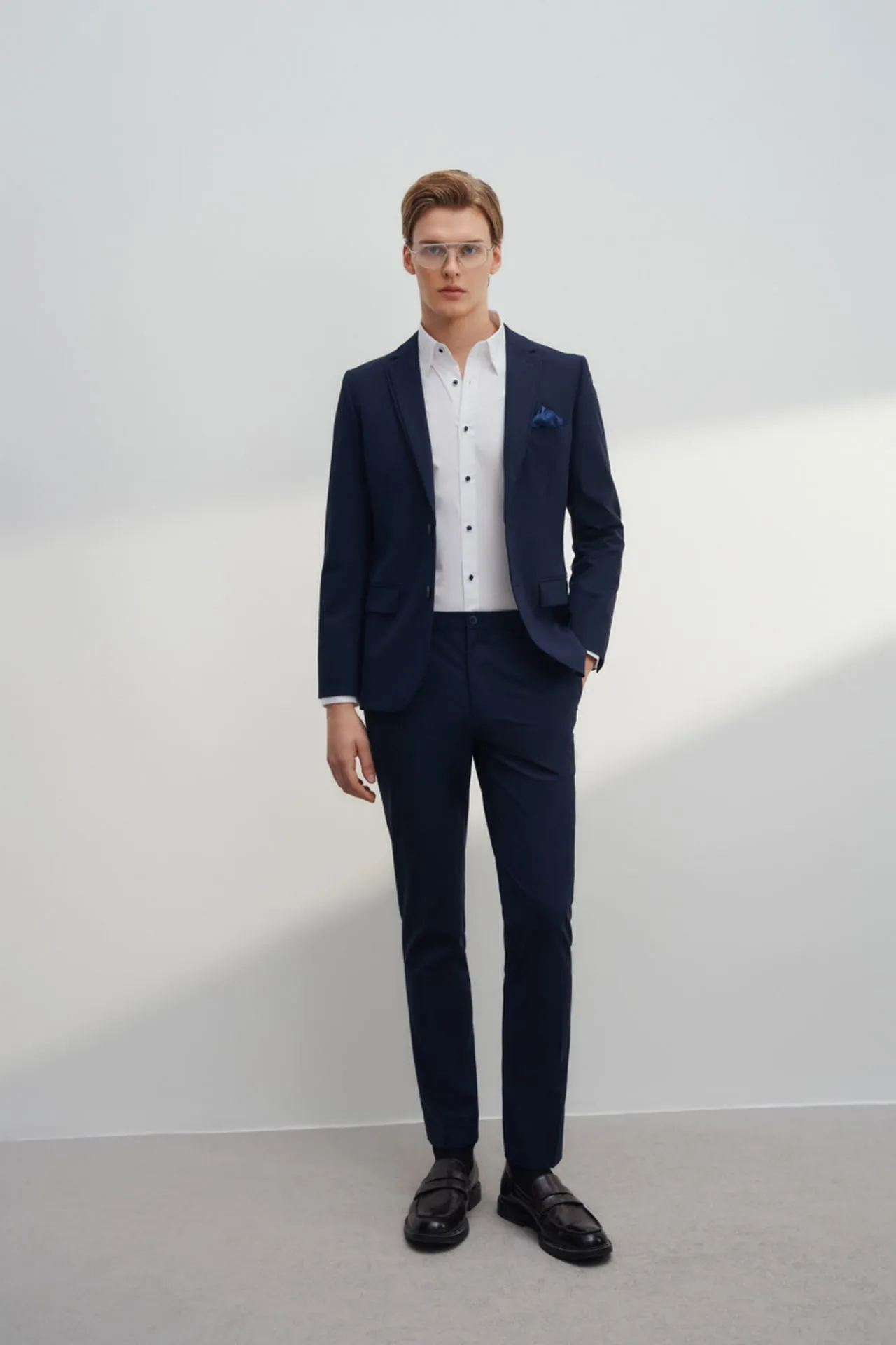 Multi-Way Stretch Slim Fit Plain Suit Pants