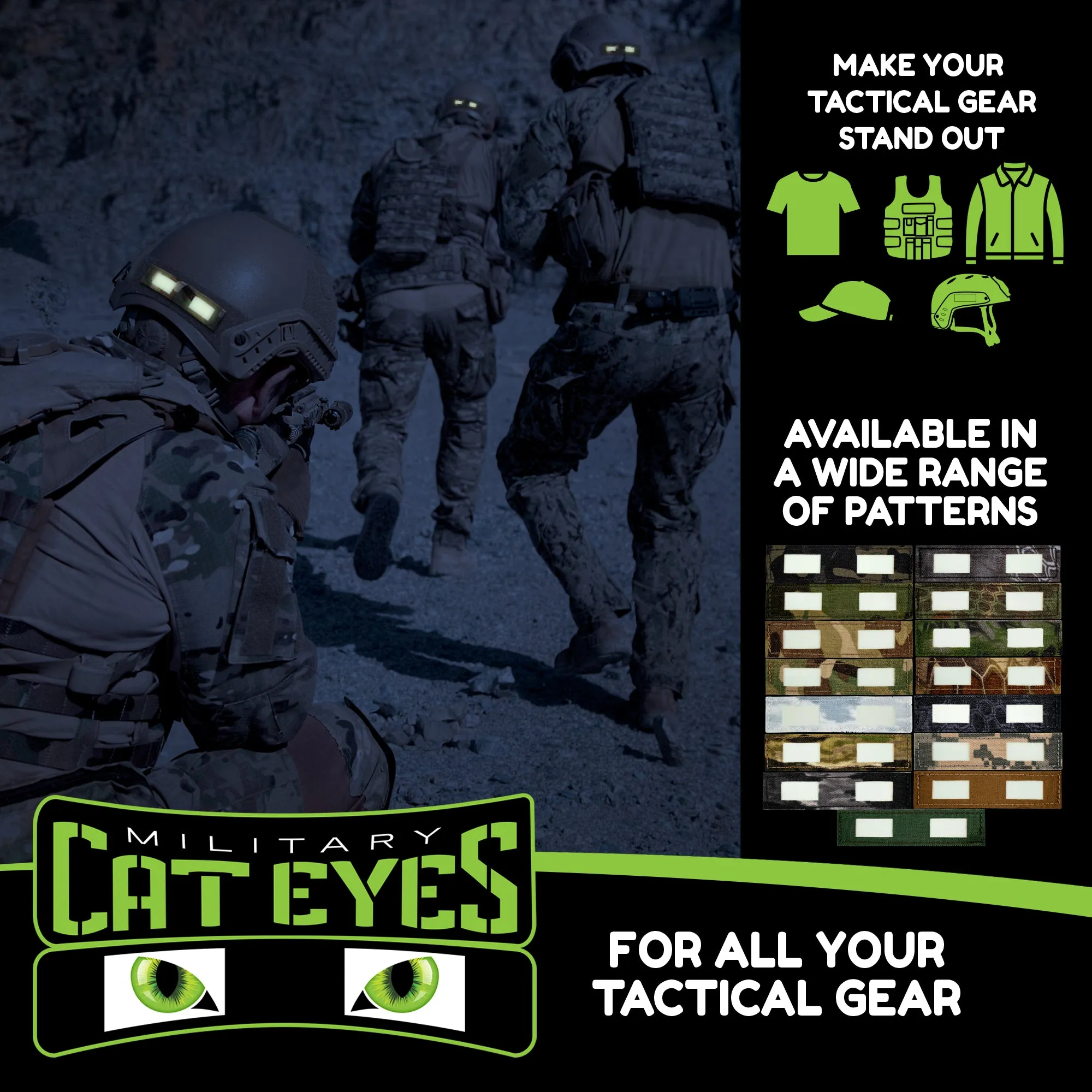 Multicam Military Helmet Cat Eye Band